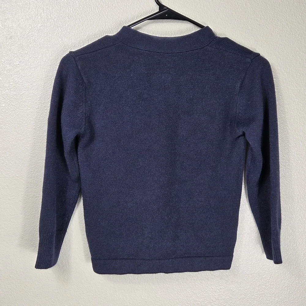 French Toast Girls Navy Button Front School Uniform Cardigan Sweater Size 6/7
